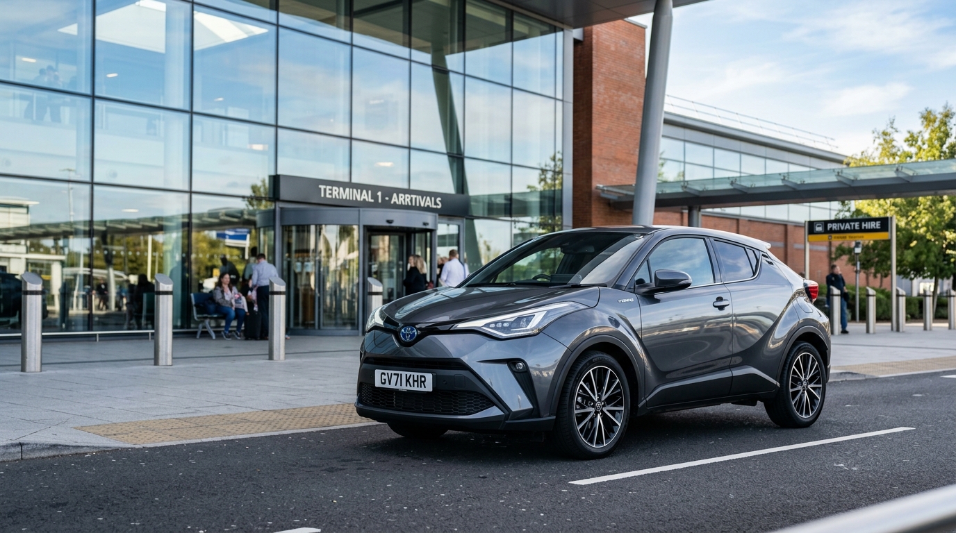 Toyota C-HR at airport terminal